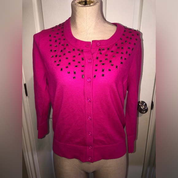 kate spade Sweaters - Kate Spade Fuchsia Cardigan with Embellishments